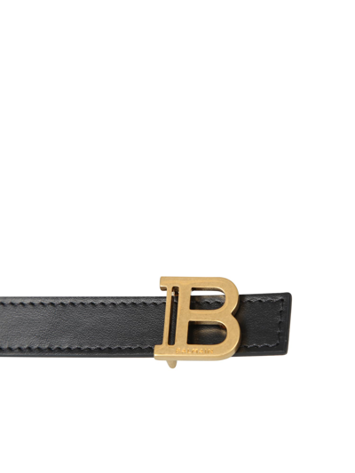 onenigheid Il Worstelen Balmain Black Smooth Calfskin B-belt Belt | ModeSens