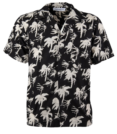 Shop Department Five Department 5 Black Short Sleeved Shirt With Palms In Nero