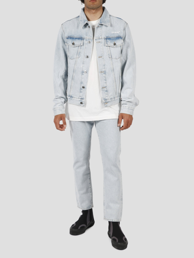 Shop Off-white Diagonal Tab Jeans In Blue