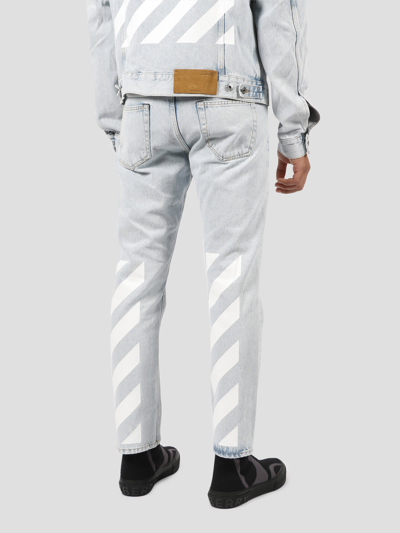 Shop Off-white Diagonal Tab Jeans In Blue