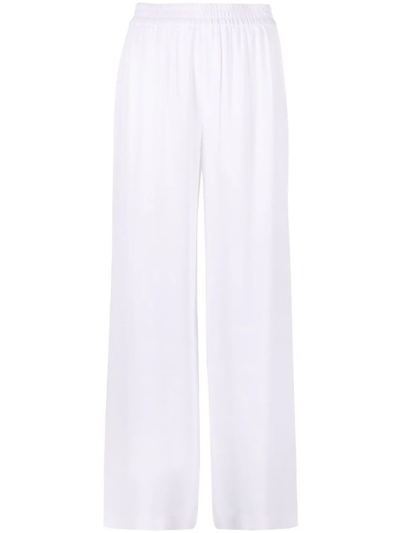 Shop Fabiana Filippi White Acetate Trousers In Bianco