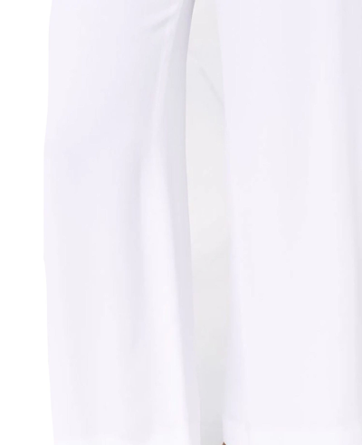 Shop Fabiana Filippi White Acetate Trousers In Bianco