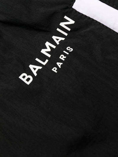 Shop Balmain Black And White Track Trousers In Nero+bianco