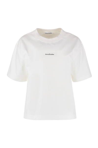 Shop Acne Studios Logo Print T-shirt In White