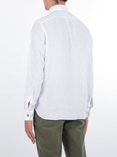 Shop Guglielminotti Camicia Military Shirt In Bianco