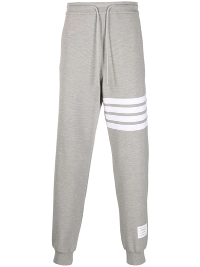 Thom Browne Ottoman Rib 4-bar Stripe Track Pants In Grey