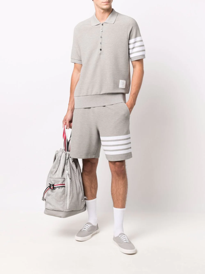 Thom Browne 4-bar Polo Shirt In Grey