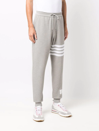 Shop Thom Browne Ottoman Rib 4-bar Stripe Track Pants In Grey