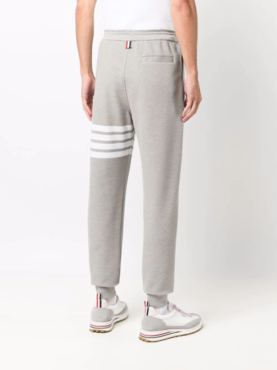 Shop Thom Browne Ottoman Rib 4-bar Stripe Track Pants In Grey