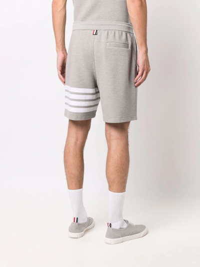 Thom Browne Ottoman Striped Track Shorts In Grey