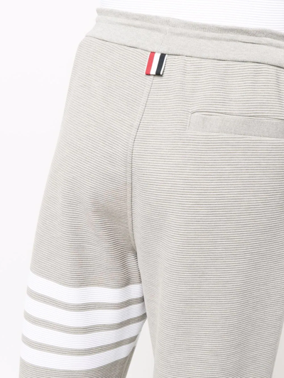 Shop Thom Browne Ottoman Rib 4-bar Stripe Track Pants In Grey