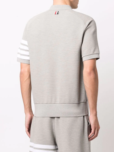 Thom Browne 4-bar Polo Shirt In Grey