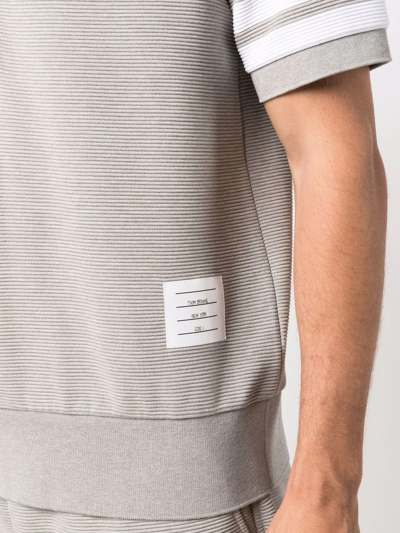 Thom Browne 4-bar Polo Shirt In Grey