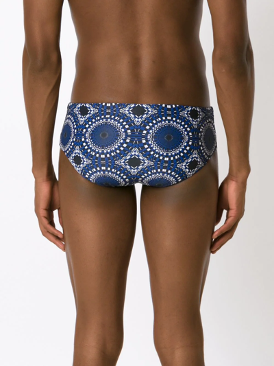 Shop Amir Slama Abstract-print Swimming Trunks In Blue