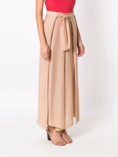 Amir Slama Box-pleat Palazzo Pants In Neutrals