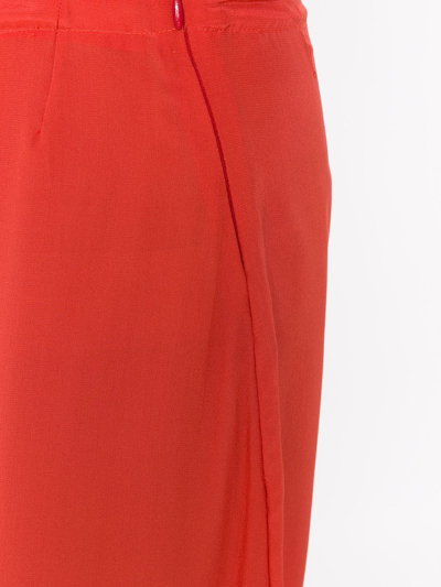 Amir Slama Silk Palazzo Pants In Orange