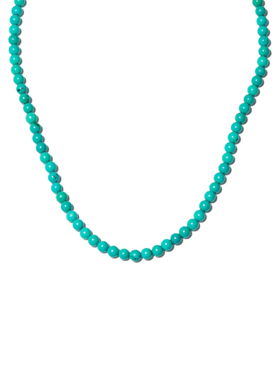 Mateo 14kt Yellow Gold Turquoise Beaded Necklace In Gold