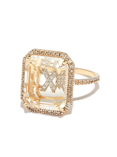 Mateo 14kt Yellow Gold X Initial Diamond Ring In Gold