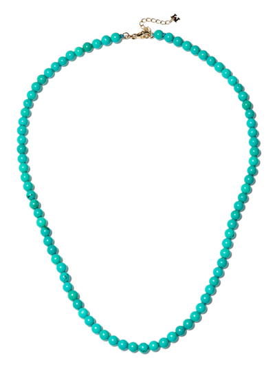 Mateo 14kt Yellow Gold Turquoise Beaded Necklace In Gold