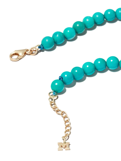 Mateo 14kt Yellow Gold Turquoise Beaded Necklace In Gold