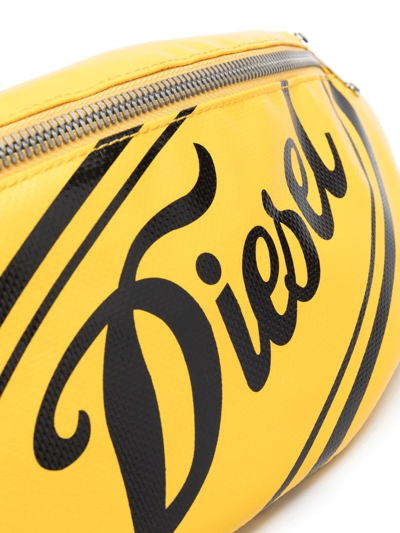Shop Diesel Graphic Logo-print Belt Bag In Yellow