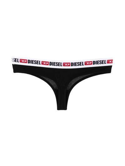 Diesel Logo-tape Three-pack Thong In White