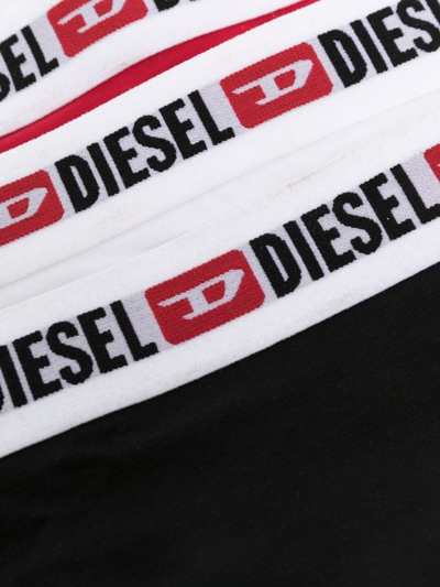 Shop Diesel Ufst-stars Thongs (pack Of Three) In White