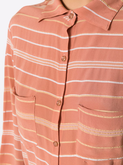 Amir Slama Striped Silk Dress In Pink