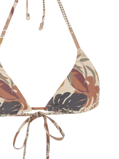 Amir Slama Palm Leaf Print Bikini In Neutrals