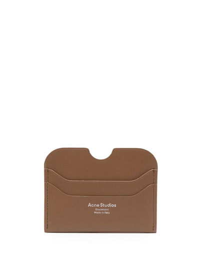 Shop Acne Studios Logo-print Cardholder In Brown