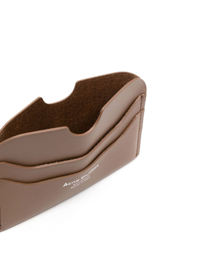 Acne Studios Large Elmas Leather Card Holder In Brown
