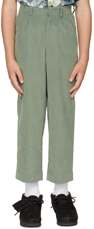 Shop Boysmans Kids Green Trousers In Suit Green