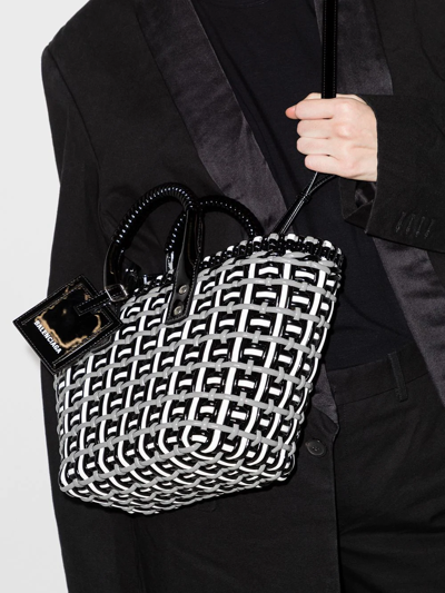 Shop Balenciaga Xs Bistro Basket Tote Bag In Black