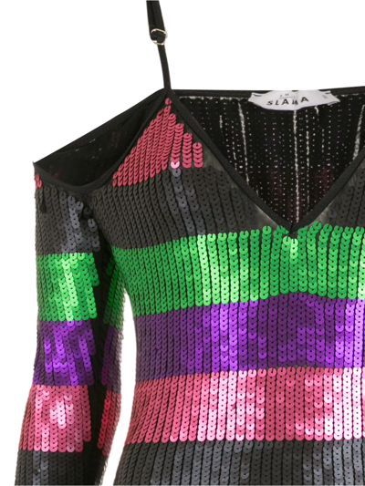 Shop Amir Slama Sequin Cut-out Swimsuit In Multicolour