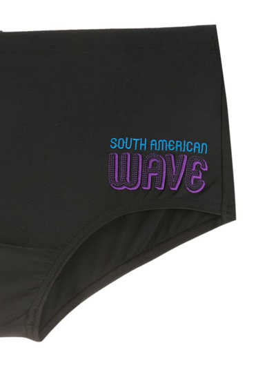 Shop Amir Slama Logo-print Swim Trunks In Black