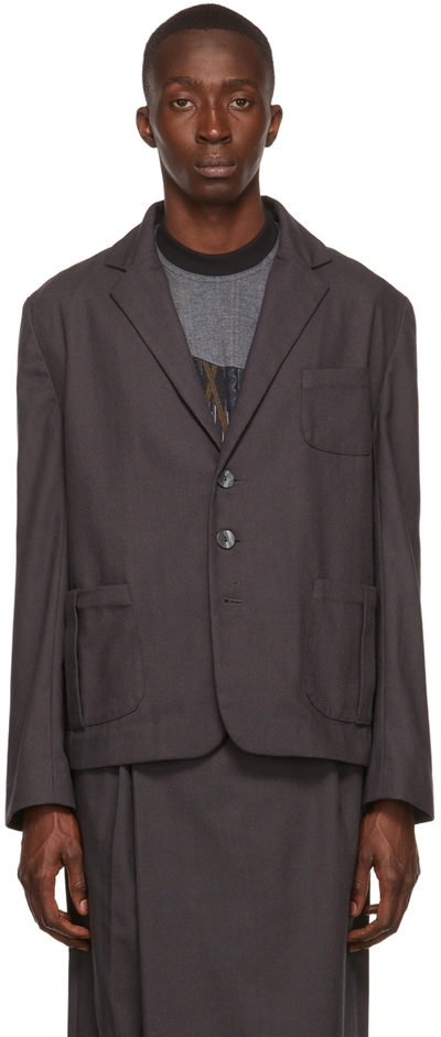 Labrum Gray Cotton Blazer In Grey