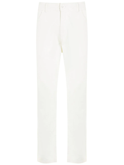 Shop Amir Slama Straight-leg Cotton Trousers In White