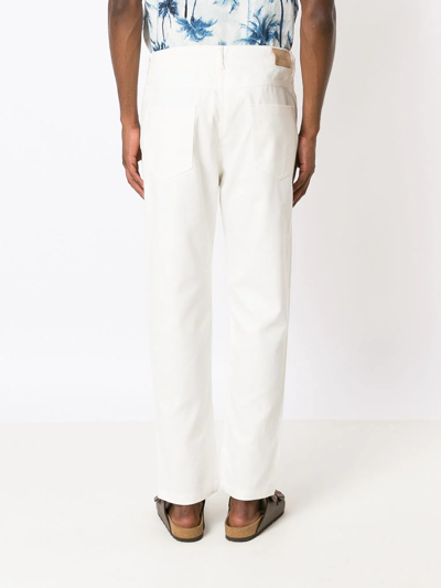 Shop Amir Slama Straight-leg Cotton Trousers In White