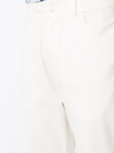 Shop Amir Slama Straight-leg Cotton Trousers In White