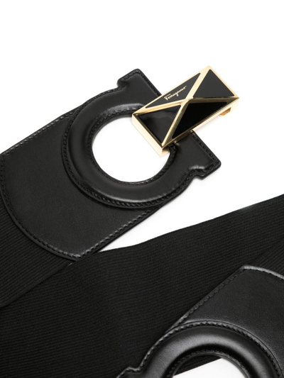 Shop Ferragamo Logo-plaque Wrap Belt In Black