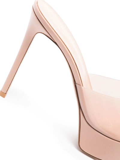 Shop Gianvito Rossi Betty Pointed Platform Mules In Neutrals