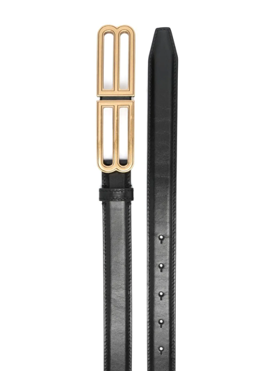 Balenciaga Bb 25mm Buckle-fastening Belt In Black