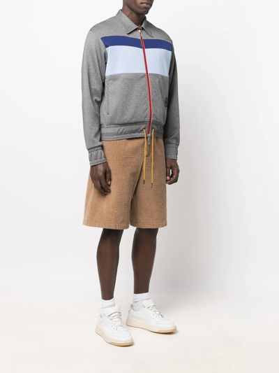 Shop Viktor & Rolf Stripe-print Zip-up Track Jacket In Grey