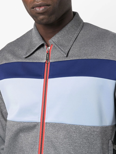 Shop Viktor & Rolf Stripe-print Zip-up Track Jacket In Grey