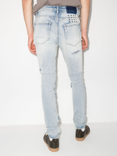 Ksubi Van Winkle Fire Patch Punk Blu Skinny Jeans In Neutrals