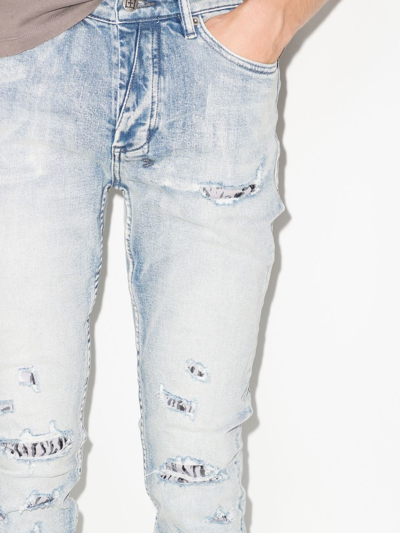 Ksubi Van Winkle Fire Patch Punk Blu Skinny Jeans In Neutrals