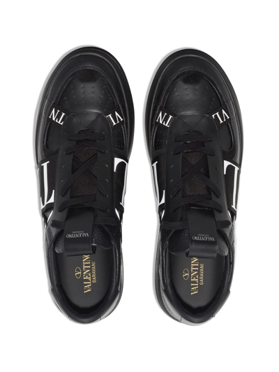 Valentino Garavani Vltn Ribbon Sneakers In Black