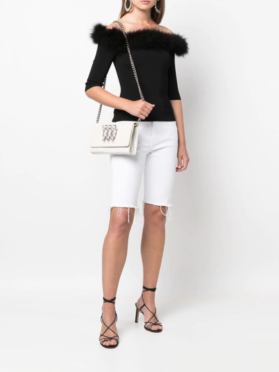 Philipp Plein Skull-charm Crossbody Clutch Bag In White