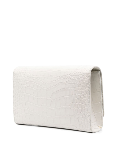 Shop Philipp Plein Skull-charm Crossbody Clutch Bag In White