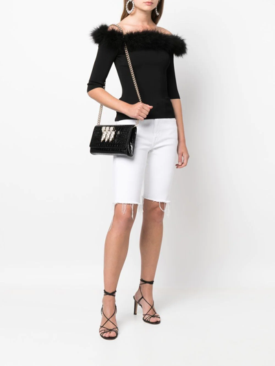 Philipp Plein Crocodile-embossed Crossbody Clutch Bag In Black